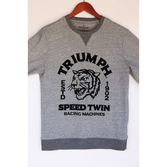 Lucky Jeans Triumph Women's Small Gray Sweatshirt Twin Speed Tiger Knit Sweater - Picture 4 of 7